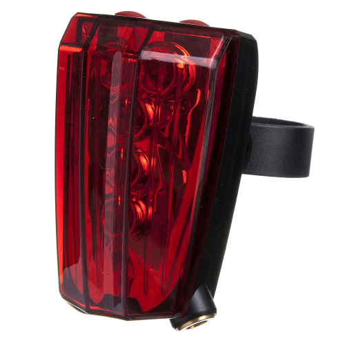 Фонарь велосипедный STG задний JY-2L-A, 5 диода, 4 функции + лазер 3 функции, батарея:ААА*2 (в комп