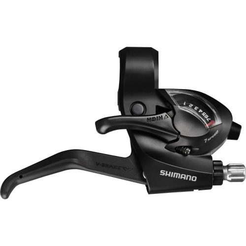 Шифтер Shimano Tourney ST-EF41-7R, 7 скоростей, правый, с ручкой тормоза V-Brake, 2-8122, черный