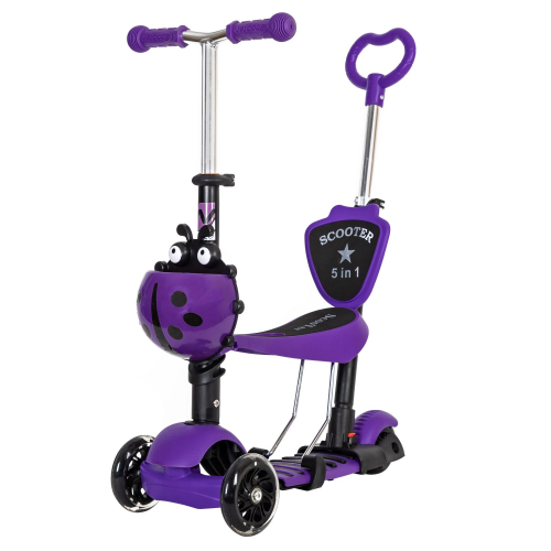 Самокат-кикборд Novatrack Disco-kids Saddle PRO (2019), фиолетовый