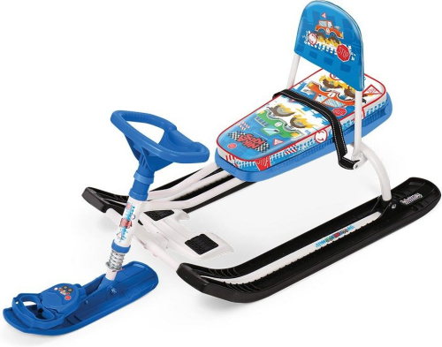 Снегокат Ника "Тимка спорт 4-1" с машинками (арт. ТС4-1/БГ), синий