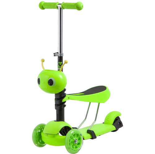 Самокат-кикборд Novatrack Disco-kids Saddle (2019), зеленый