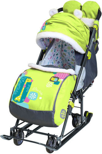 Санки-коляска комбинированная НИКА детям 7-6, лимонный