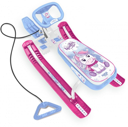 Снегокат НИКА Тимка спорт 1+ с блестками на сиденье, с единорогом