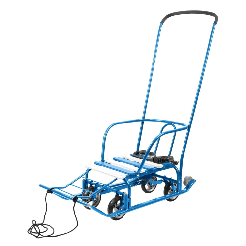 Санки детские НИКА Тимка 5 универсал с механизмом выдвижных колесных шасси, голубой