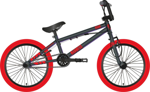 Велосипед Stark Madness BMX 3 (2025), т.серый мат./красн./красн