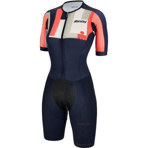 Трисьют с коротким рукавом женский Santini Aahonoui Viper-Ironman Women's SS Trisuit, синий-красный