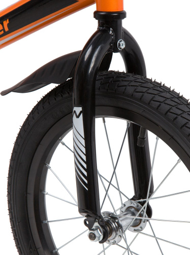 Велосипед Novatrack Juster 16" (2023), рама 10.5" (98-110 см), оранжевый