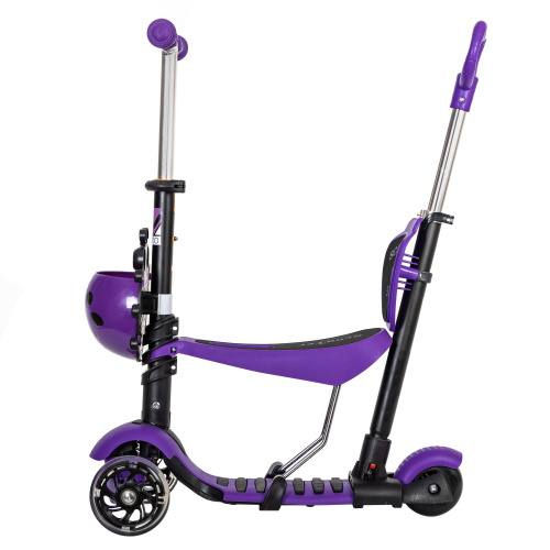 Самокат-кикборд Novatrack Disco-kids Saddle PRO (2019), фиолетовый