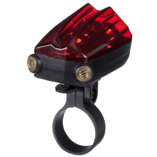 Фонарь велосипедный STG задний JY-2L-A, 5 диода, 4 функции + лазер 3 функции, батарея:ААА*2 (в комп