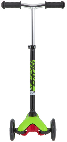 Самокат-кикборд Novatrack Disco-kids Basic (2020), черный-зеленый